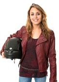 female motorcylist life insurance photo