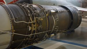 a close up of a jet engine - File:J79-IHI-11A turbojet engine turbine, afterburner section & exhaust